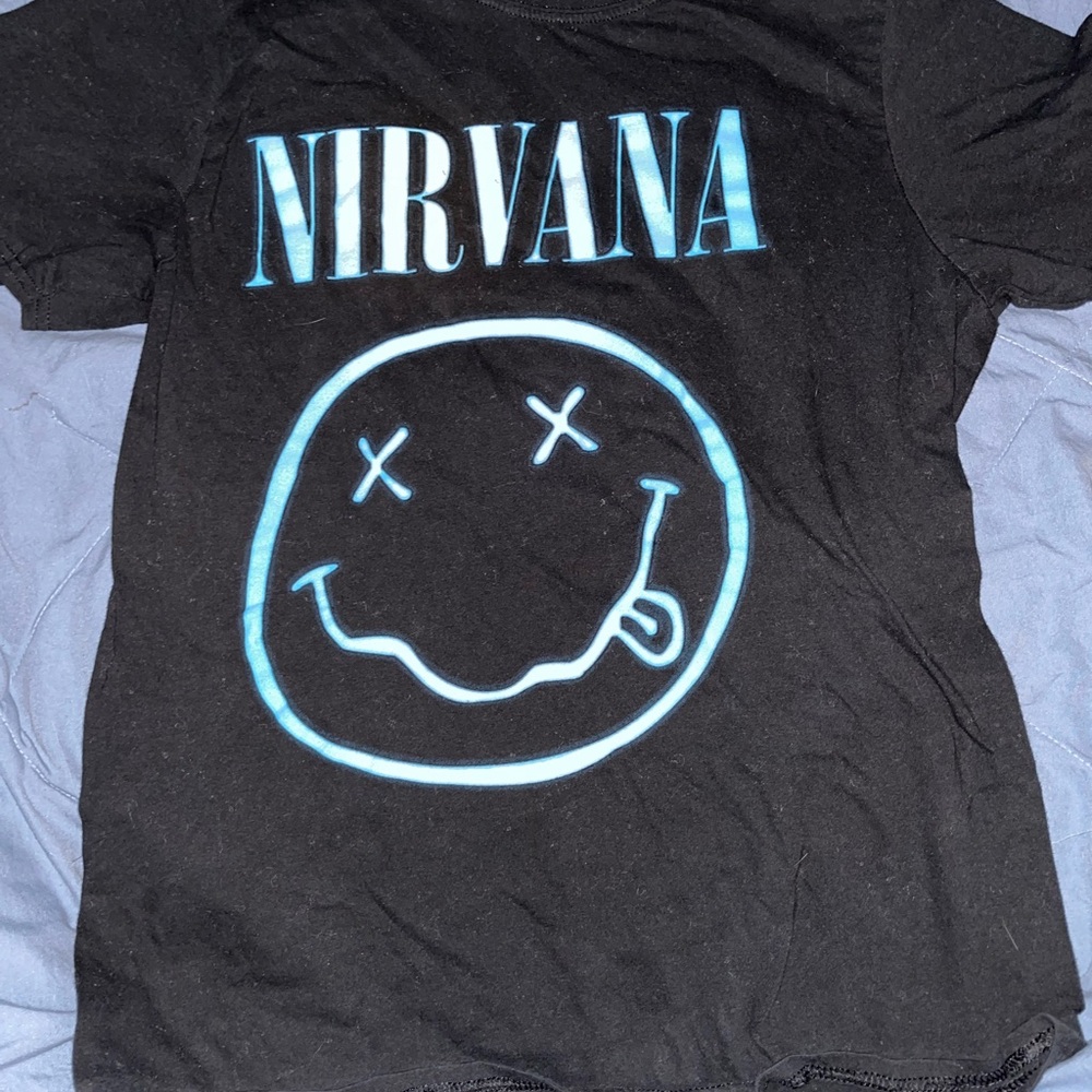 Nirvana Black T-Shirt with Blue Graphic